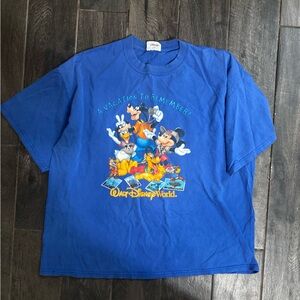 Disney Blue Graphic Tee with Characters